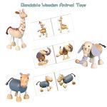 12PCS Bendable Wooden Animal Toys, Fun and Posable Animal Toys for Early Education, Smooth Natural Wood, Safari Farm Wood Animals Learning Toy for Kids