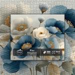 Elegant Flower Puzzles for Adults 1000 Pieces, Vintage Blue White Floral Jigsaw Puzzle, Flower Artistic Puzzle Challenge for Adults Art, Elegant Home Decor