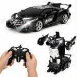 MUISHUYU Rechargeable Transform Remote Control Spider Car, Black Transforming RC Robot Toy 1:18, One-Key Deformation, 360° Drifting Vehicle for Kids Ages 3-7