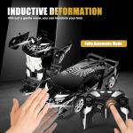 MUISHUYU Rechargeable Transform Remote Control Spider Car, Black Transforming RC Robot Toy 1:18, One-Key Deformation, 360° Drifting Vehicle for Kids Ages 3-7