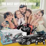 MUISHUYU Rechargeable Transform Remote Control Spider Car, Black Transforming RC Robot Toy 1:18, One-Key Deformation, 360° Drifting Vehicle for Kids Ages 3-7