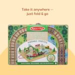 Melissa & Doug Take-Along Railroad Tabletop Playset with Wooden Train Toys, Animals & Scenery Play Pieces, Preschool Learning Toys for Girls & Boys 3+ - FSC Certified