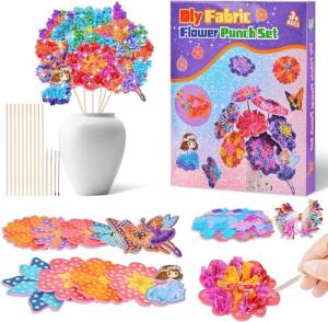 Poke Art for Kids Ages 4-8 - DIY Crafts Kit Flower Bouquet 6 7 8 9 10 11 12 Year Old Girl Birthday Gifts Present - Toys for Ages 5-7 - Christmas Stocking Stuffers Mess-Free Children Creative Activity