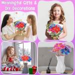 Poke Art for Kids Ages 4-8 - DIY Crafts Kit Flower Bouquet 6 7 8 9 10 11 12 Year Old Girl Birthday Gifts Present - Toys for Ages 5-7 - Christmas Stocking Stuffers Mess-Free Children Creative Activity