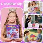 Poke Art for Kids Ages 4-8 - DIY Crafts Kit Flower Bouquet 6 7 8 9 10 11 12 Year Old Girl Birthday Gifts Present - Toys for Ages 5-7 - Christmas Stocking Stuffers Mess-Free Children Creative Activity