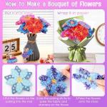 Poke Art for Kids Ages 4-8 - DIY Crafts Kit Flower Bouquet 6 7 8 9 10 11 12 Year Old Girl Birthday Gifts Present - Toys for Ages 5-7 - Christmas Stocking Stuffers Mess-Free Children Creative Activity