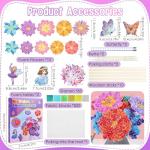 Poke Art for Kids Ages 4-8 - DIY Crafts Kit Flower Bouquet 6 7 8 9 10 11 12 Year Old Girl Birthday Gifts Present - Toys for Ages 5-7 - Christmas Stocking Stuffers Mess-Free Children Creative Activity