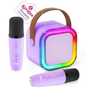 IROO Karaoke Machine for Kids, 2025 TOP Toys Christmas Birthday Gifts Ideas for Girls Ages 4, 5, 6, 7, 8, 9, 10, 12+ Years Old, Portable Mini MP3 Player with 2 Wireless Mics for Party