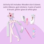 Melissa & Doug Created by Me! Wooden Princess Wand, Arts & Crafts Kit with Paint, Glitter Stickers, Ribbons & More, Princess Toys for Kids 4+