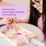 Melissa & Doug Created by Me! Wooden Princess Wand, Arts & Crafts Kit with Paint, Glitter Stickers, Ribbons & More, Princess Toys for Kids 4+