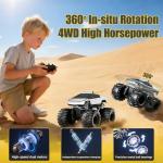 Remote Control Car, 1:18 Amphibious RC Cars, 4WD All Terrain Off-Road Pickup, 2.4GHz Waterproof Cyber Truck, 360° Rotatable Monster Truck Toys for Boys Christmas Birthday Gifts Age 6 7 8 9 10-13+