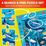 QUOKKA 100 Piece Puzzles for Kids Ages 4-6 - 4 Jigsaw Puzzles for Kids Ages 6-8 - Search and Find Game with Animals, Dinosaurs for Childrens 5-8 - Learning Educational Toys for Boys and Girls 8-11