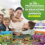 QUOKKA 100 Piece Puzzles for Kids Ages 4-6 - 4 Jigsaw Puzzles for Kids Ages 6-8 - Search and Find Game with Animals, Dinosaurs for Childrens 5-8 - Learning Educational Toys for Boys and Girls 8-11