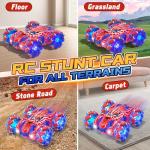 SOGAWEBB Spider Gesture Sensing Remote Control Car, Double Sided RC Cars with Full-Body Light, 2.4GHz Hand Controlled Rechargeable RC Stunt Car Toys for Boys 4 5 6 7 8 9 10 11 12