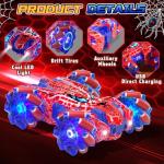 SOGAWEBB Spider Gesture Sensing Remote Control Car, Double Sided RC Cars with Full-Body Light, 2.4GHz Hand Controlled Rechargeable RC Stunt Car Toys for Boys 4 5 6 7 8 9 10 11 12