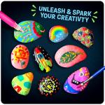Dan&Darci Kids Rock Painting Kit - Glow in The Dark - Easter Gifts Arts & Crafts for Boys and Girls Ages 6-12 - Craft Activities Kits - Creative Art Toys for 6, 7, 8, 9, 10, 11 & 12 Year Old Kid
