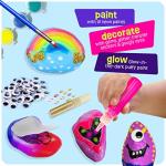 Dan&Darci Kids Rock Painting Kit - Glow in The Dark - Easter Gifts Arts & Crafts for Boys and Girls Ages 6-12 - Craft Activities Kits - Creative Art Toys for 6, 7, 8, 9, 10, 11 & 12 Year Old Kid