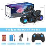 iappadore RC Motorcycle, Remote Control Motorcycle with RGB Wheels Lights - 360-degree Rotations, Drifts, High-Speed, RC Car Dirt Bike Toy for Boys 4-7 8-12 Years Kids