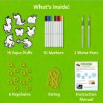 Skillmatics Aqua Puffs - 3D Art Kit, Animals, Easter Basket Stuffers, Mess-Free Paint by Number Craft for Kids, DIY Color & Inflate Activity, Creative Gift for Girls & Boys Ages 4, 5, 6, 7, 8, 9, 10