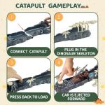 Infistaky Dinosaur Toys Shoulder Bag with Rolling Wheels & Launch Tracks & Educational Storage Box, 3-in-1 Jurassic Toy Set for Kids 3+, Playset Gift for Toddler Boys & Girls（Tyrannosaurus rex）