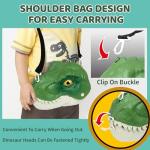 Infistaky Dinosaur Toys Shoulder Bag with Rolling Wheels & Launch Tracks & Educational Storage Box, 3-in-1 Jurassic Toy Set for Kids 3+, Playset Gift for Toddler Boys & Girls（Tyrannosaurus rex）