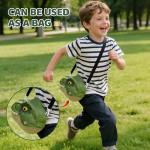 Infistaky Dinosaur Toys Shoulder Bag with Rolling Wheels & Launch Tracks & Educational Storage Box, 3-in-1 Jurassic Toy Set for Kids 3+, Playset Gift for Toddler Boys & Girls（Tyrannosaurus rex）