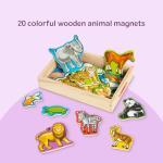 Melissa & Doug Wooden Animal Magnets Set (20 Pieces) – Farm, Zoo & Pet Fridge Magnets in Storage Box – Montessori Preschool Learning Toys for Toddlers & Kids Ages 2+ - FSC-Certified