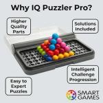 SmartGames IQ Puzzler Pro | Boost Logic and Problem Solving Skills | Level Up with 120 2D and 3D Challenges from Easy to Expert | Great for Ages 6 - Adult | A Fun Travel Game in a Portable Case