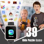Tixpc Kids Smart Watch Boys with 39 Puzzle Games HD Touch Screen Camera Music Player Pedometer Alarm Clock Calculator Flashlight 12/24 hr Gift for 4-12 Year Old Boys Toys