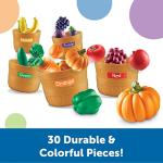 Learning Resources Farmer's Market Color Sorting Set - Play Food for Kids, Toddler Stacking Toys, Grocery and Kitchen Play Toys , Montessori, Fine Motor Skills , Gifts for Boys And Girls