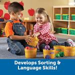 Learning Resources Farmer's Market Color Sorting Set - Play Food for Kids, Toddler Stacking Toys, Grocery and Kitchen Play Toys , Montessori, Fine Motor Skills , Gifts for Boys And Girls