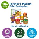 Learning Resources Farmer's Market Color Sorting Set - Play Food for Kids, Toddler Stacking Toys, Grocery and Kitchen Play Toys , Montessori, Fine Motor Skills , Gifts for Boys And Girls