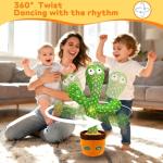 Interactive Baby Toys Dancing Talking Cactus Toy,Funny Gift for Infant 6-18 Months, Singing Musical Record Repeat What You Say Light Up Toy for Toddler 1 2 3 Year Old Boy Girl (Volume Adjustment)