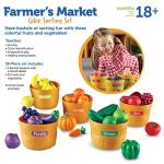 Learning Resources Farmer's Market Color Sorting Set - Play Food for Kids, Toddler Stacking Toys, Grocery and Kitchen Play Toys , Montessori, Fine Motor Skills , Gifts for Boys And Girls