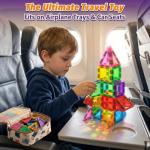 Ferthor Fun Travel Magnetic Tiles Mini，36 PCS Magnetic Blocks for Kids，Pocket-Sized Mini Magnet Tiles，Sensory & Montessori Toys for Boys & Girls 3 4 5 6 7 8+ Years Old