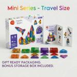 Ferthor Fun Travel Magnetic Tiles Mini，36 PCS Magnetic Blocks for Kids，Pocket-Sized Mini Magnet Tiles，Sensory & Montessori Toys for Boys & Girls 3 4 5 6 7 8+ Years Old