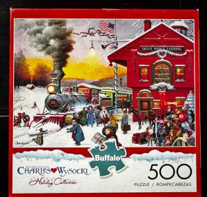 Buffalo Games - Charles Wysocki - Whistle Stop Christmas - 500 Piece Jigsaw Puzzle For Adults -Challenging Puzzle Perfect for Game Nights - Finished Size is 21.25 x 15.00