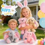 Spricoz Custom Bunny Stuffed Animal with Embroidered Name, Custom Stuffed Animals Bunny Plush Toys, Personalized Christmas Birthday Easter Gifts for Baby Toddler 1/2/3/4 Year Old Girls Boys(Bunny)