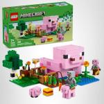 LEGO Minecraft The Baby Pig House Toy Figures and Playset - Building Minecraft Toy for Kids, Boys and Girls, Ages 7+ - Gift for Birthdays - with 2 Minifigures for Pretend Play - 21268