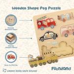 Freniland Transportation Sound Puzzle for Toddlers, Wooden Vehicle Sound Puzzle with Realistic Sounds, Educational Toy for 18M+