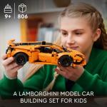 LEGO Technic Lamborghini Huracán Tecnica Orange Toy Cars - Building Toys for Boys & Girls, Ages 9+ - Gift for Easter Basket - Kids Bedroom and Desk Decor - 42196