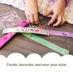 Melissa & Doug Design-Your-Own Bracelets with 100+ Sparkle Gem & Glitter Stickers, Kids Snap Bracelets, Stickers & Jewelry Crafts, Preschool Toys for Girls & Boys Ages 4+