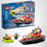 LEGO City Fire Rescue Boat Building Set - Floatable Boat Toy for Boys & Girls, Ages 5+ - Kids Pretend Play Toy for Preschool - Gift for Birthdays - 60373