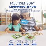 BenBen Spelling Games, 224 Flashcards, 208 Wood Letter Tiles, 1-4 Players, Learning Games for Kids 4-8, Educational Toys for Kindergarten 1st 2nd Grade, Preschool Classroom Must Haves