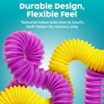 BUNMO Stocking Stuffers for Kids - Pop Tubes - Sensory Toys - Toddler Toys - Imaginative Play & Stimulating Creative Learning - Stocking Stuffers for Toddlers - 4 Pack Large