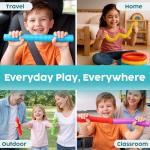 BUNMO Stocking Stuffers for Kids - Pop Tubes - Sensory Toys - Toddler Toys - Imaginative Play & Stimulating Creative Learning - Stocking Stuffers for Toddlers - 4 Pack Large