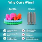 BUNMO Stocking Stuffers for Kids - Pop Tubes - Sensory Toys - Toddler Toys - Imaginative Play & Stimulating Creative Learning - Stocking Stuffers for Toddlers - 4 Pack Large