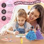 Poke Art Princess Kit Gift 10 Pcs Set,Crafts For Kids Ages 4-8, Diy Craft Kits With & Arts And Crafts For Kids.4, 5, 6, 7, 8, 9,10 Christmas Thanksgiving Birthday Gift Stitch Gifts For Girls
