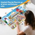 500 Piece Puzzle for Adults – Coastal Flowers and Ocean View Jigsaw Puzzle for Family and Adults – Relaxing Nature Puzzle, 20.5 x 15 in