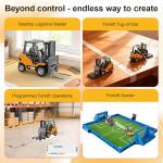 DAOGU mini RC Forklift Toy - 1:64 Alloy Remote Control Crane with Liftable Forks,STEM Educational Construction Vehicle for Kids Age 6-12,Christmas Birthday Gift(mini Forklift)